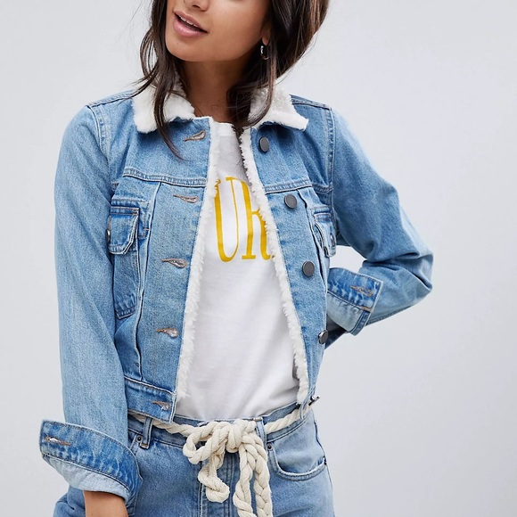 ASOS denim sherpa fleece collar jacket - Picture 12 of 12